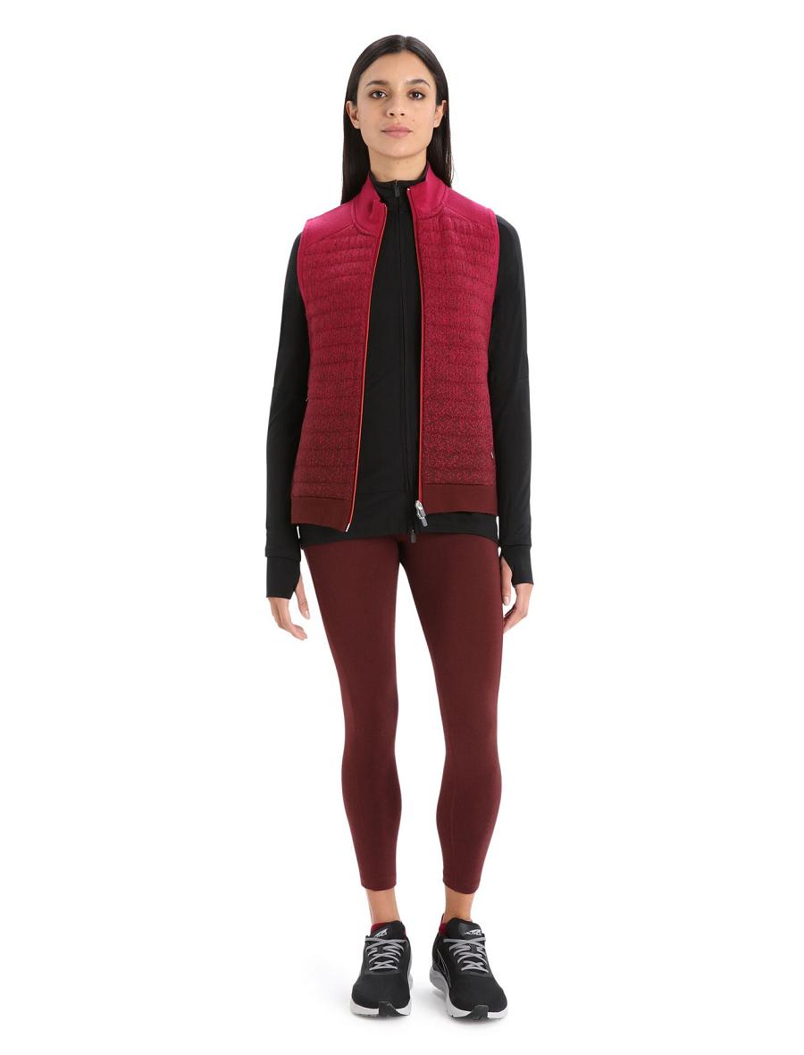 Vestes Icebreaker ZoneKnit™ Merino Insulated Vest Into the Deep Femme Rose | FR 1657VRWD